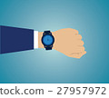 Wristwatch on the hand of businessman in suit 27957972