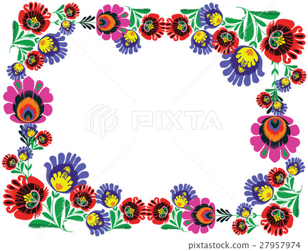 Wzory Lowickie. Decorative traditional vector 27957974
