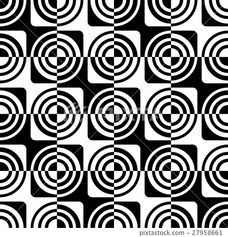 Seamless Circle and Stripe Pattern 27958661