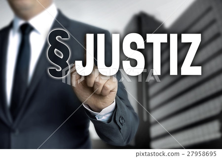 Justiz (in german Justice) is shown by businessman Justiz (in german Justice) is shown by businessman 27958695