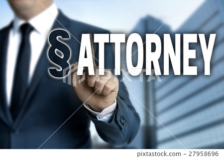 attorney touchscreen is operated by businessman attorney touchscreen is operated by businessman 27958696