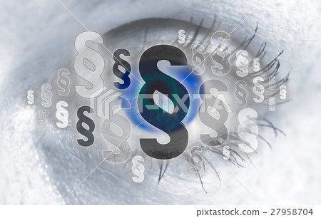 Paragraphs eye looks at viewer concept 27958704