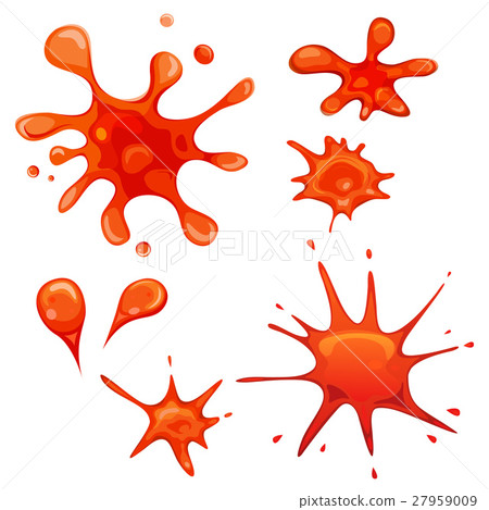 Cartoon Blood Stains And Splashes Set 27959009
