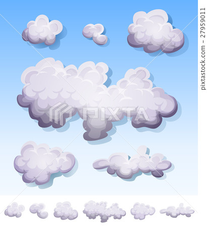 Cartoon Smoke, Fog And Clouds Set 27959011