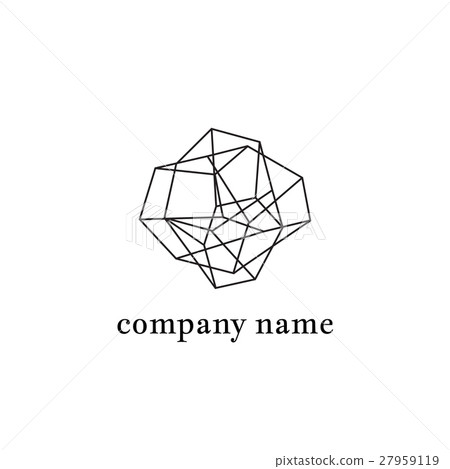 Abstract geometric linear logo in perspective. Abstract geometric linear logo in perspective. 27959119