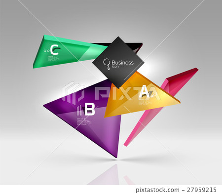 Vector glass triangles composition on grey 3d Vector glass triangles composition on grey 3d 27959215