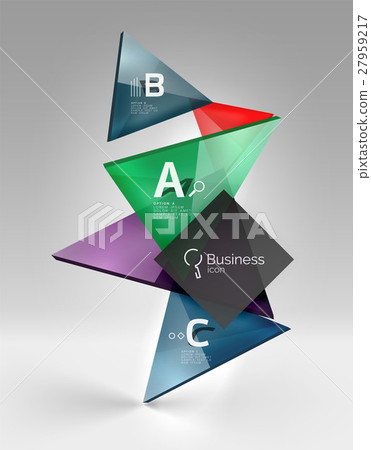 Glossy glass translucent triangles on 3d empty Glossy glass translucent triangles on 3d empty 27959217