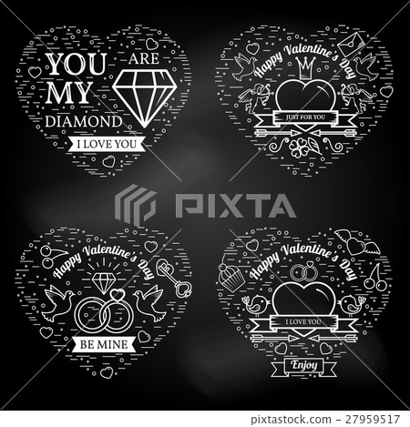 Happy Valentines Day greetings card, labels Happy Valentines Day greetings card, labels 27959517