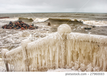 storm at sea in winter 27960083