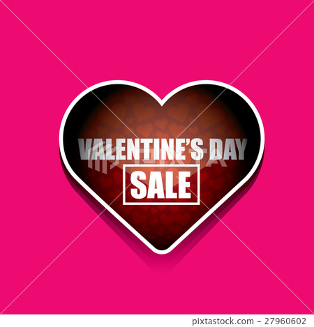 Valentines day heart sale tag isolated on pink 27960602