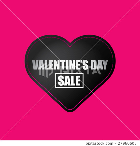 Valentines day heart sale tag isolated on pink 27960603