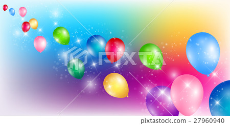 氣球五顏六色的天空背景 氣球五顏六色的天空背景 27960940