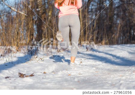 Closeup of woman's legs, going in for sports Closeup of woman's legs, going in for sports 27961056
