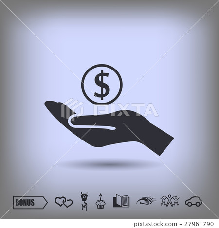Pictograph of money in hand 27961790