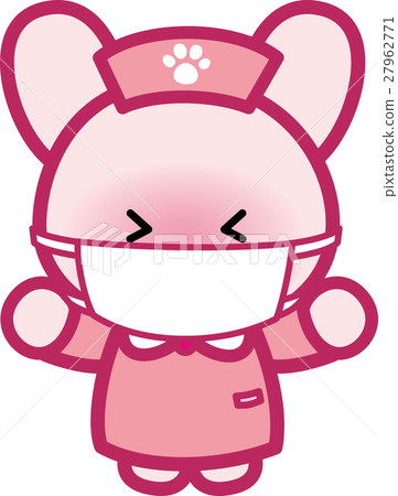 面具動物護士兔先生可愛護士的動物護士的足跡 27962771