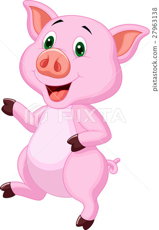 Cute pig cartoon 27963138