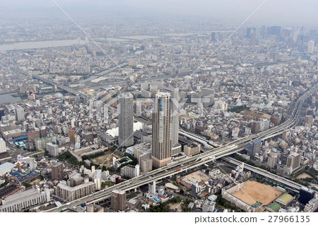 Aerial view of Bentencho in Osaka City Aerial view of Bentencho in Osaka City 27966135