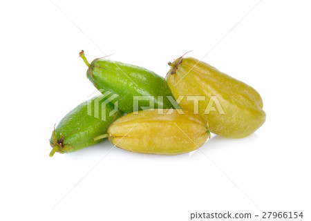 bilimbi fruit or Talingpling (Thai text) on white 27966154