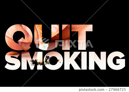Quit smoking message on a black background 27966725