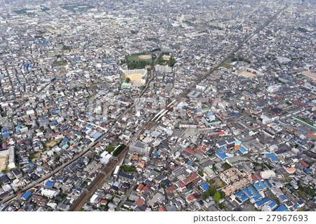 Aerial view of Kintetsu Yayeda station area 27967693
