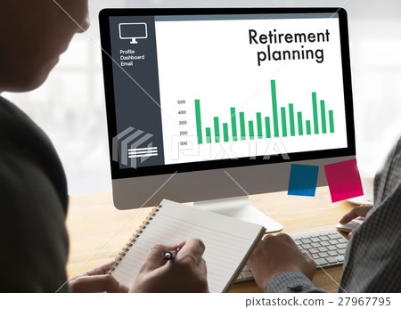Retirement planning    woman and man at retirement 27967795