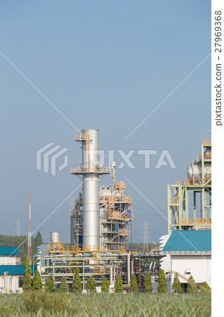 Oil refinery industrial plant with sky Oil refinery industrial plant with sky 27969368