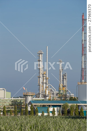 Oil refinery industrial plant with sky Oil refinery industrial plant with sky 27969370