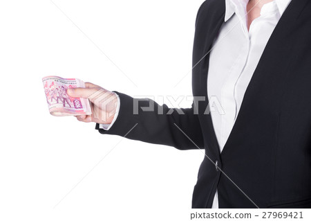 woman in suit with Hong Kong Dollar money woman in suit with Hong Kong Dollar money 27969421