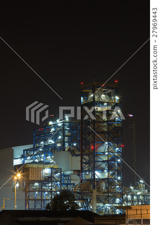 Oil refinery industrial plant at night Oil refinery industrial plant at night 27969443