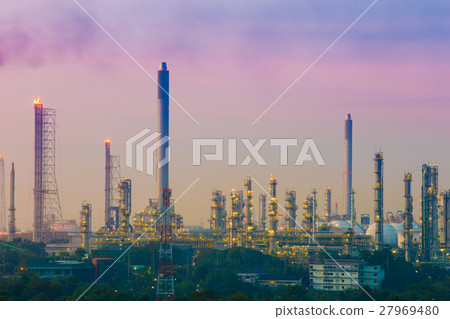 Oil refinery industrial plant with sky Oil refinery industrial plant with sky 27969480