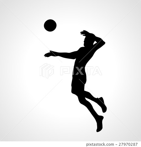 Volleyball attacker player silhouette Volleyball attacker player silhouette 27970287