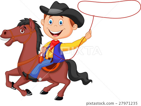 clipart cowboy kid