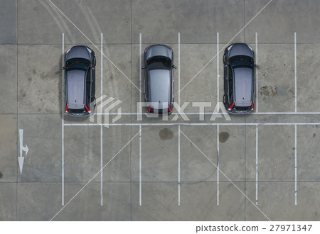 Empty parking lots, aerial view. 27971347