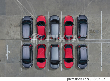 Empty parking lots, aerial view. 27971348