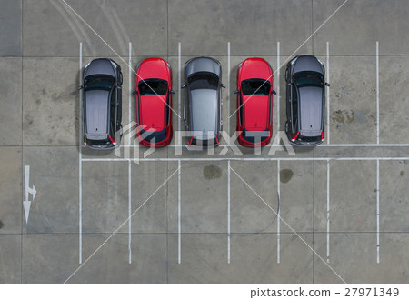 Empty parking lots, aerial view. 27971349