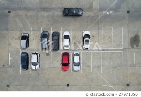Empty parking lots, aerial view. 27971350