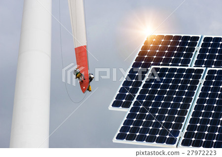 Solar panels and wind turbines repair work Solar panels and wind turbines repair work 27972223