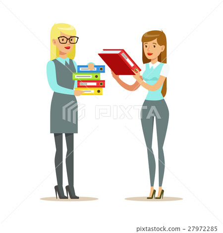 Female Colleagues Sharing The Paperwork, Part Of 27972285
