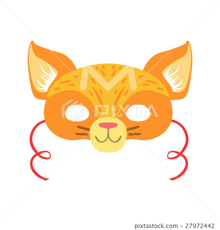 Red Cat Animal Head Mask, Kids Carnival Disguise 27972442