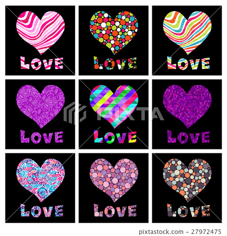 Set of Vector heart backgrounds for Valentines Day 27972475