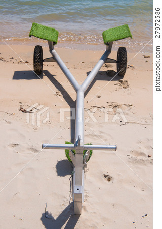 trailer for boat on the sand 27972586