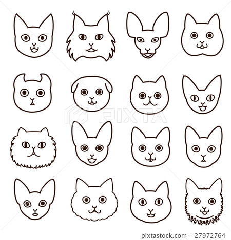 cute cat face drawing