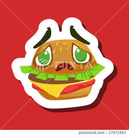 Disappointed And Sad Burger Sandwich, Cute Emoji Disappointed And Sad Burger Sandwich, Cute Emoji 27972863
