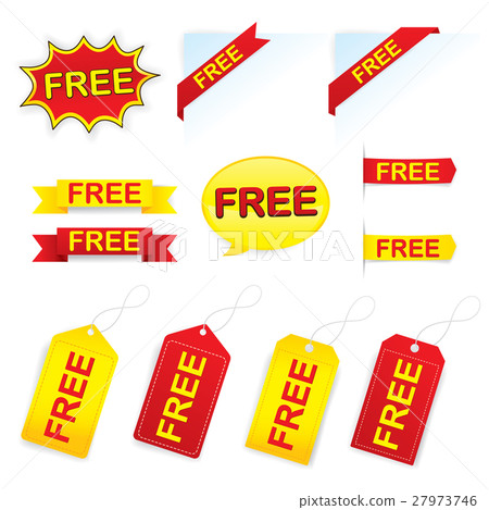 Set of Free labels. Vector 10 - Stock Illustration [27973746] - PIXTA
