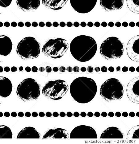 Seamless black and white pattern with circles Seamless black and white pattern with circles 27973807