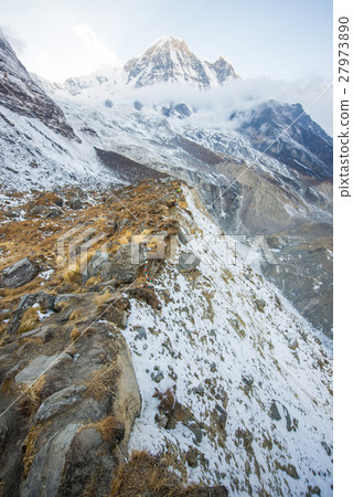 glacier at abyss on mountain Annapurna Base camp 27973890
