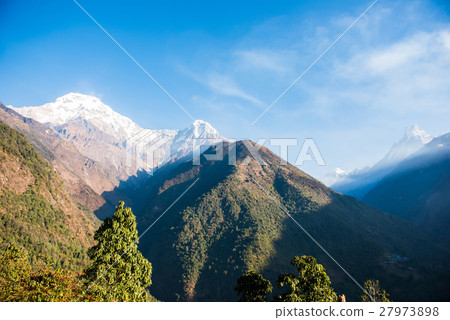 snow mountain of Annapurna Himalayan Range snow mountain of Annapurna Himalayan Range 27973898