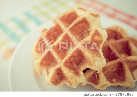 Honey Waffle on colorful pastel table in vintage Honey Waffle on colorful pastel table in vintage 27973985