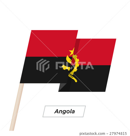 Angola Ribbon Waving Flag Isolated on White - Stock Illustration ...