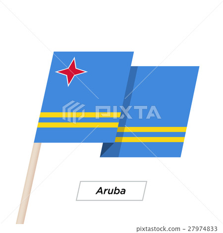 Aruba Ribbon Waving Flag Isolated on White. Vector Aruba Ribbon Waving Flag Isolated on White. Vector 27974833